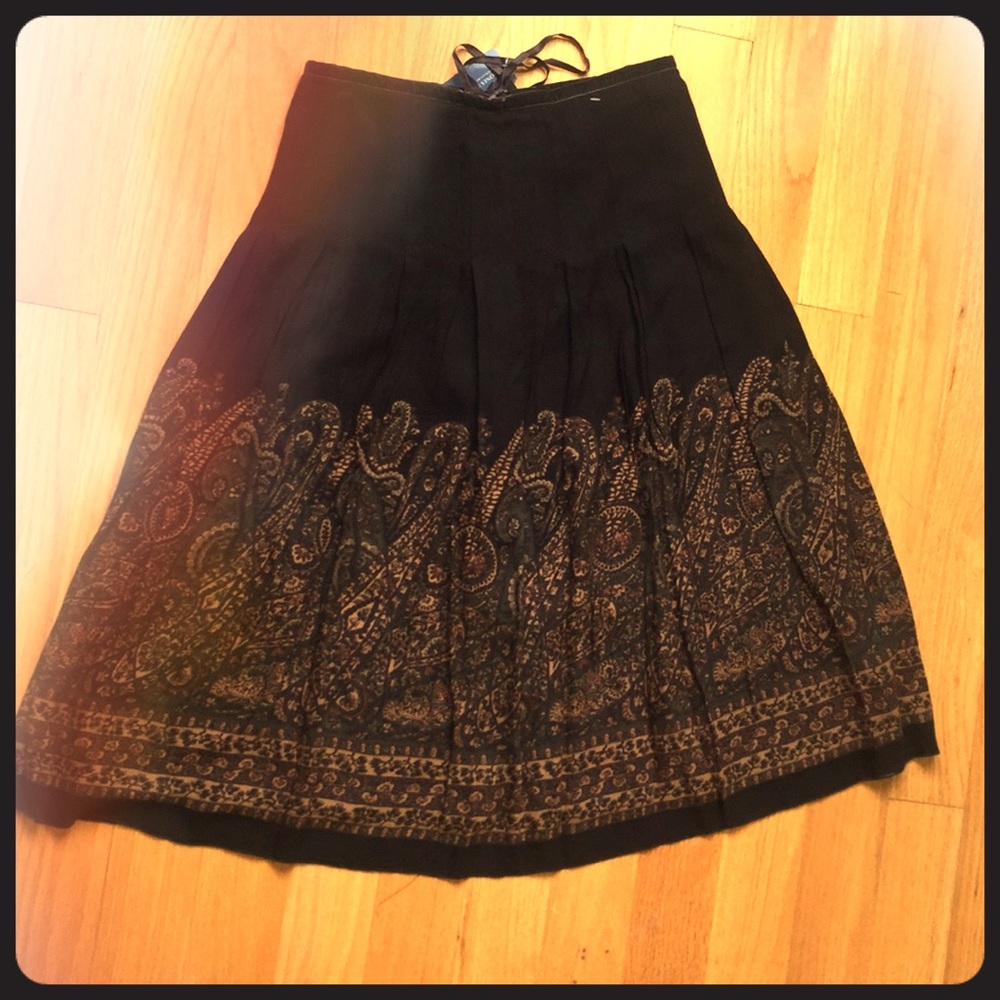 Boho brown paisley skirt